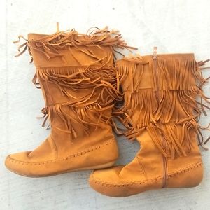 Western style fringe boots